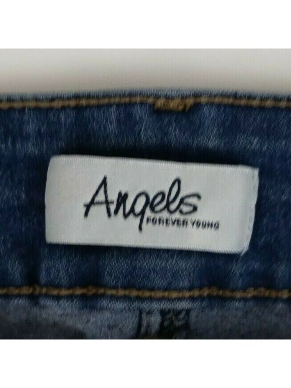 Angels Straight Leg Distressed Dark Wash Mid Rise Jeans Size W28 L 26 - Picture 9 of 9